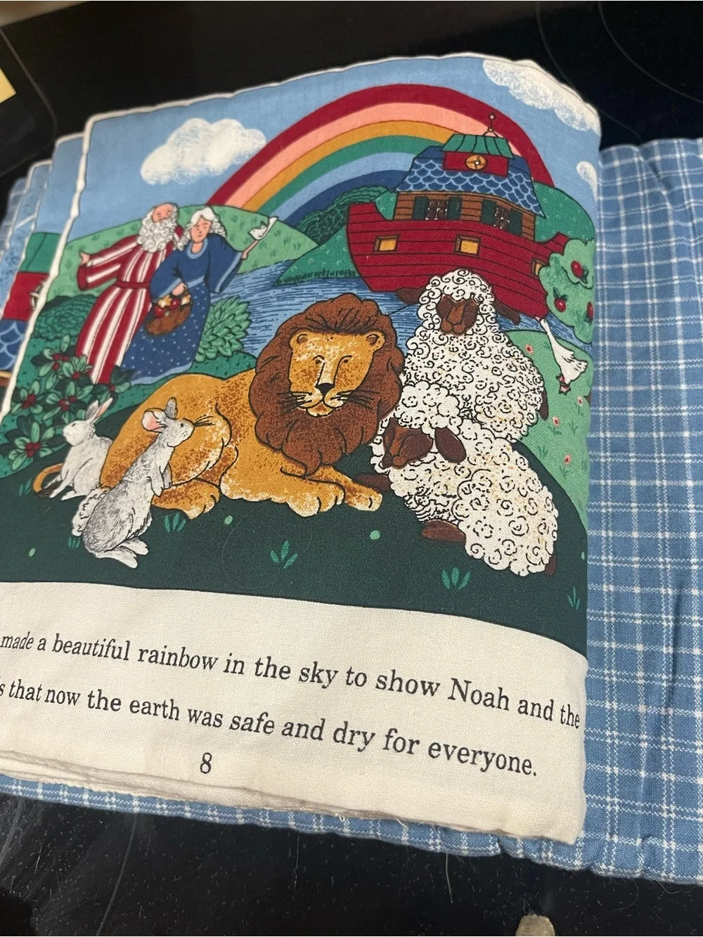 Vintage Kids Toddler Noah's Ark Soft Book Fabric Bible Christmas Gift Present